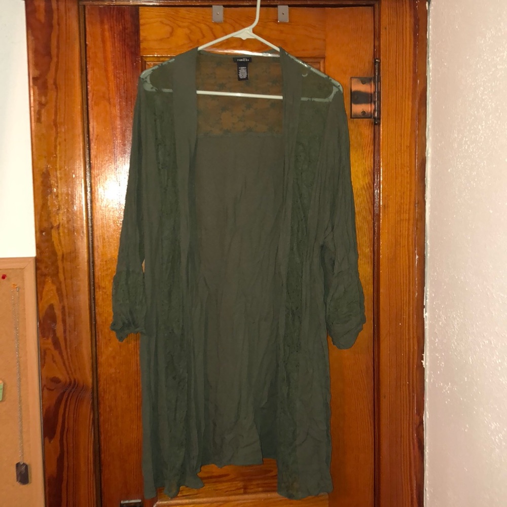 Green cardigan